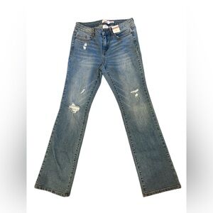 Vintage BONGO Women's Blue Distressed Bootcut Jeans Y2K NWT Rare Sz 10